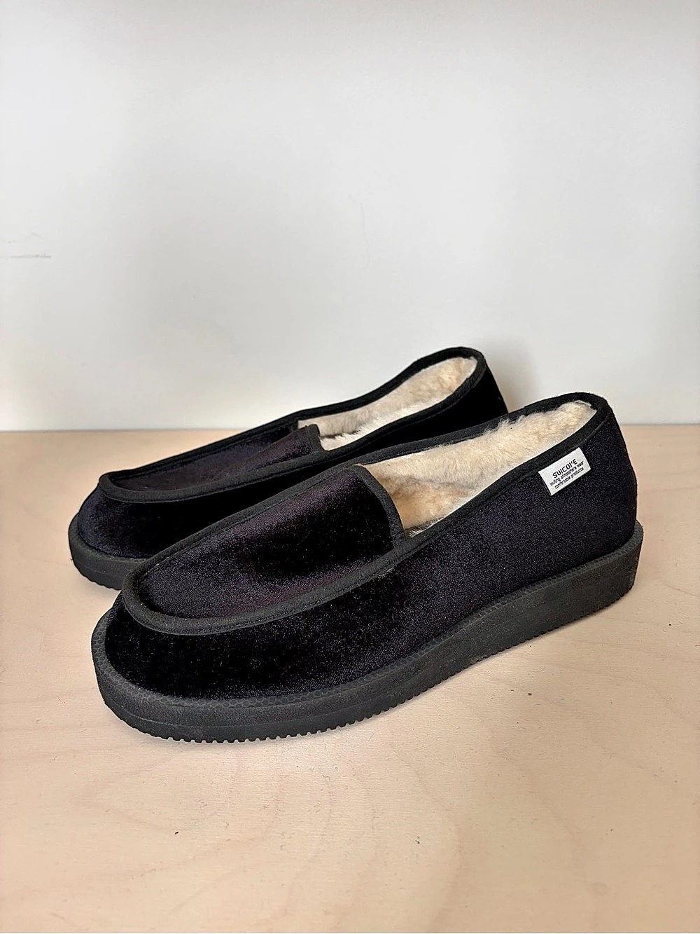 Suicoke Vibram Black Shearling-Lined Slippers Like New Size 11 Men’s